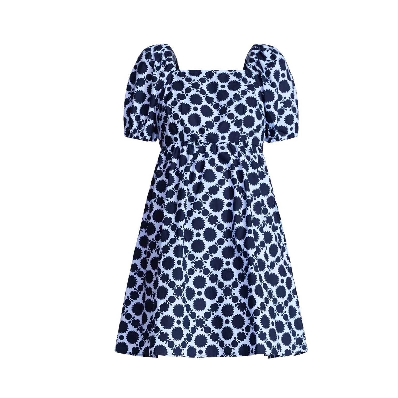 Women's Tie Back Mini Dress With Puff Sleeves